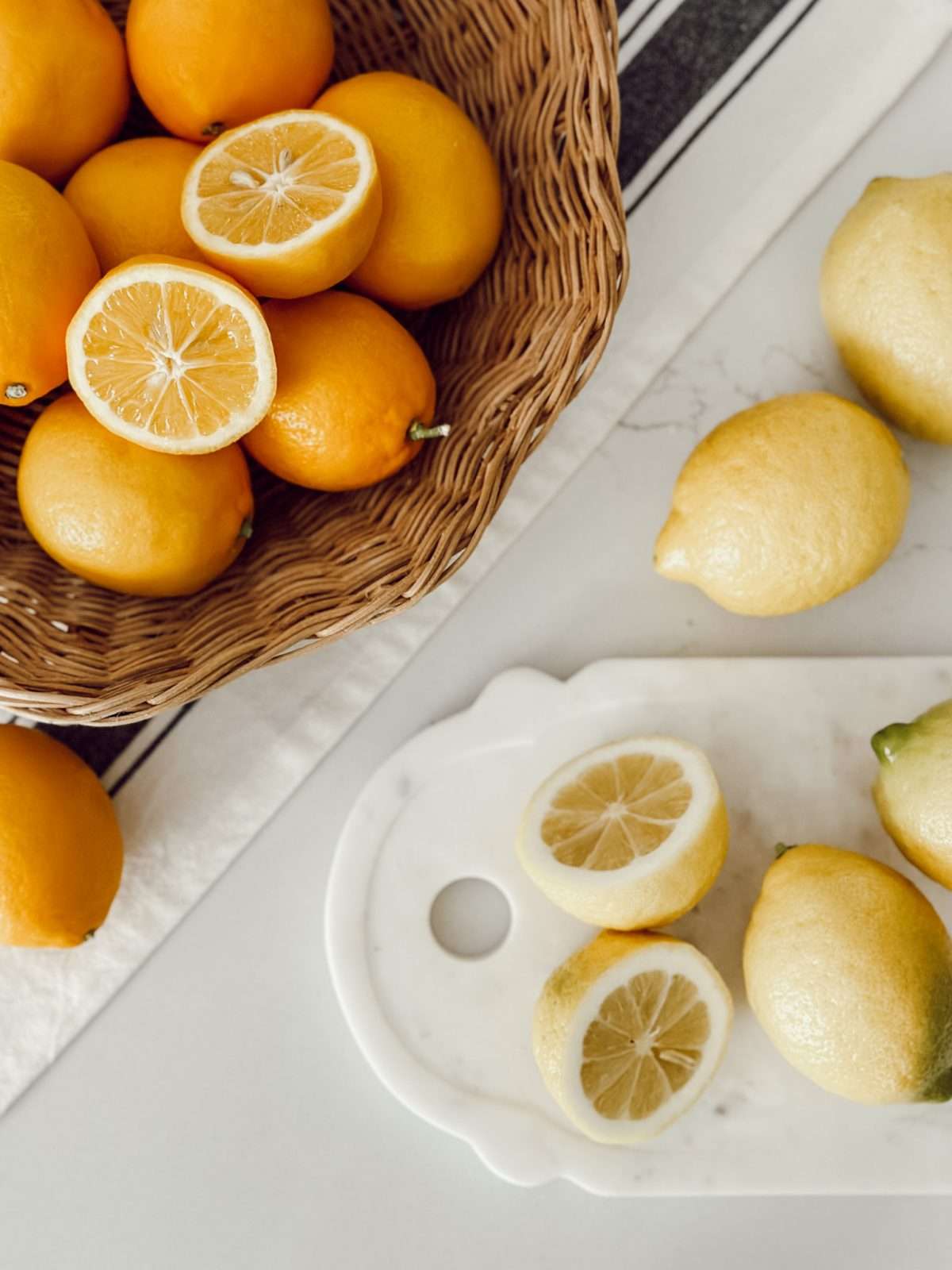 Two varieties of lemons include the Meyer lemon and the common lemon.