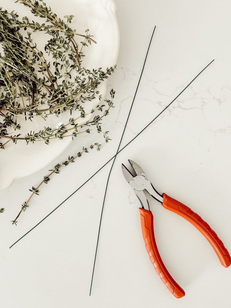 Floral wire and pliers to create this Easter DIY for your Easter table this spring.
