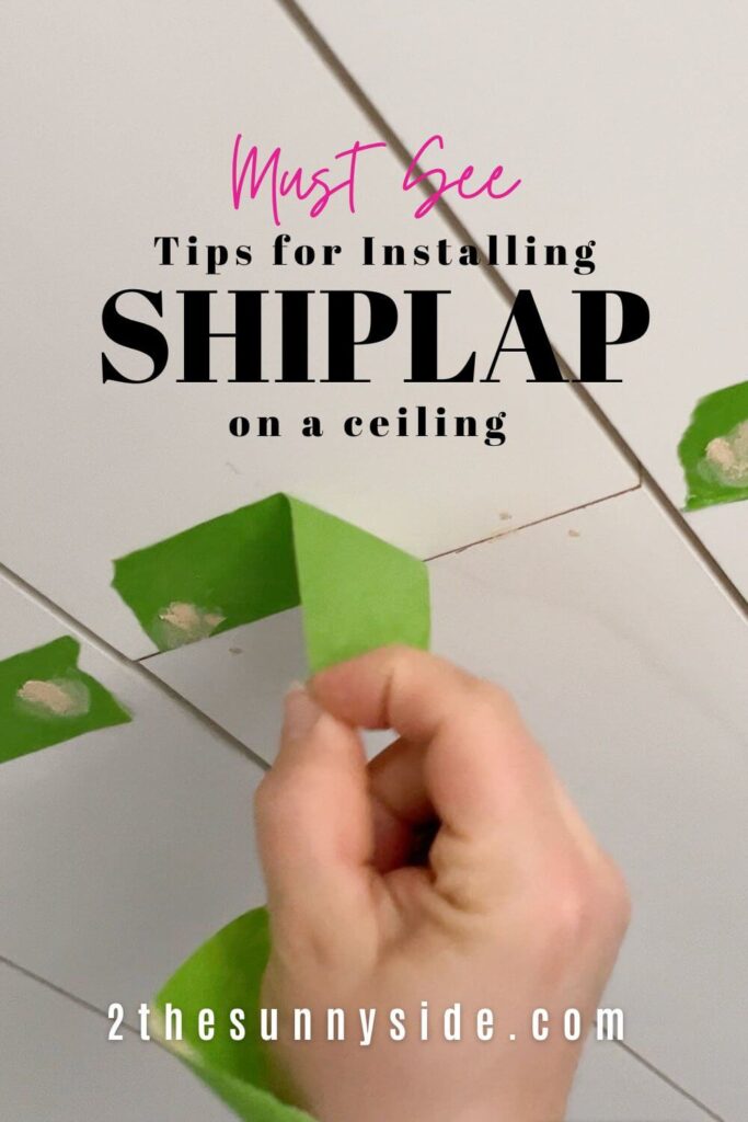 Pinterest Image, Add Character with an Easy Shiplap Bathroom Ceiling