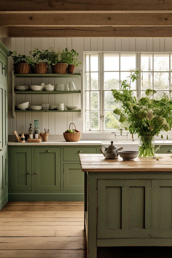 rustic-kitchen-interior-with-green-colors